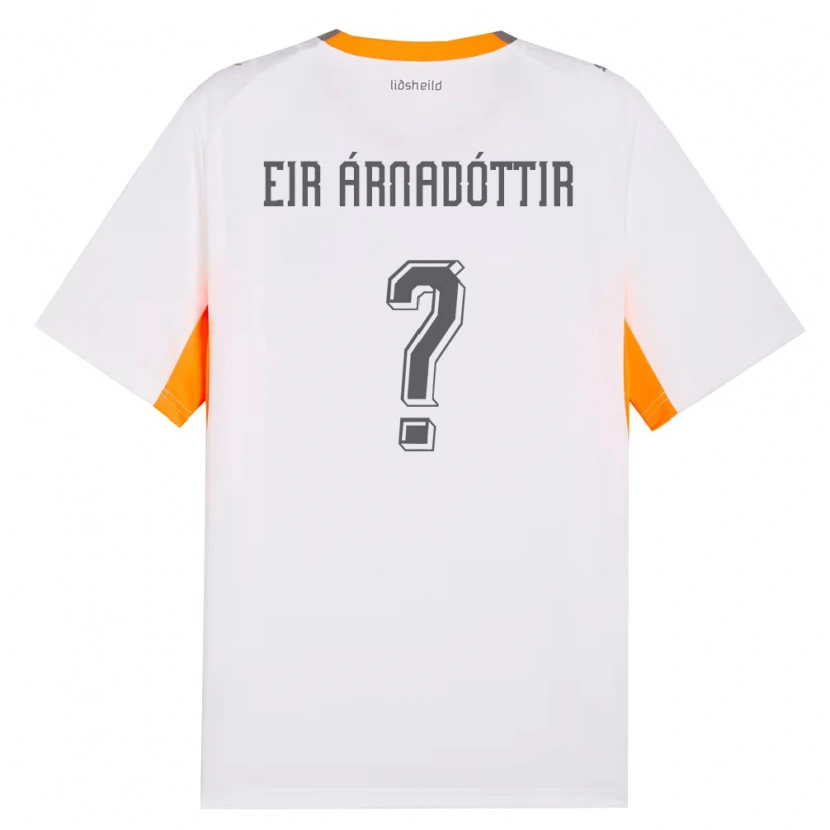 DanxenキッズアイスランドÁsta Eir Árnadóttir#0白 オレンジ 灰アウェイシャツ26-28ジャージーユニフォーム