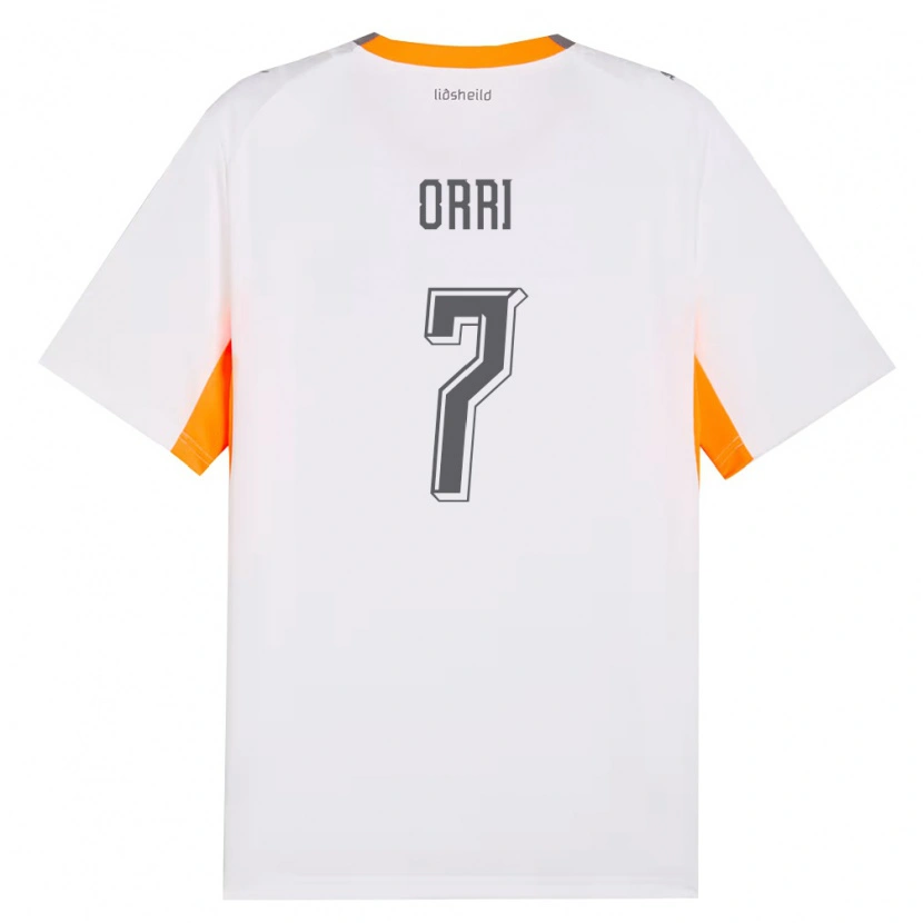 DanxenキッズアイスランドÁgúst Orri Thorsteinsson#7白 オレンジ 灰アウェイシャツ26-28ジャージーユニフォーム
