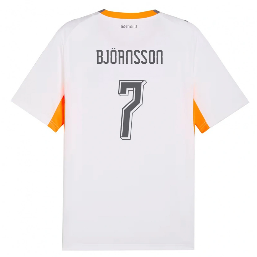DanxenキッズアイスランドBenjamin Björnsson#7白 オレンジ 灰アウェイシャツ26-28ジャージーユニフォーム