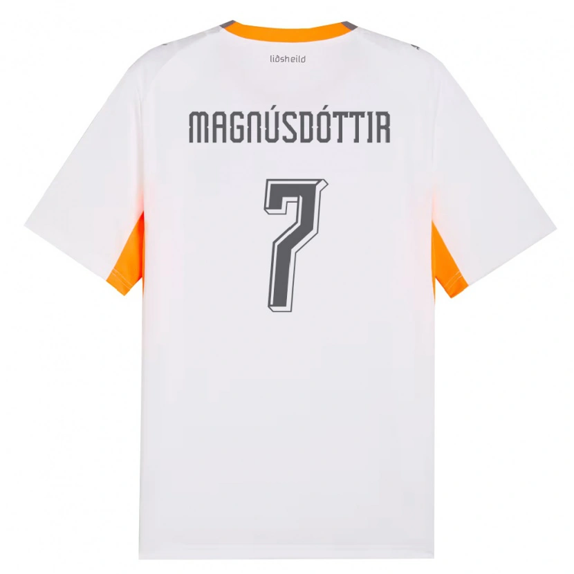 DanxenキッズアイスランドSelma Sól Magnúsdóttir#7白 オレンジ 灰アウェイシャツ26-28ジャージーユニフォーム