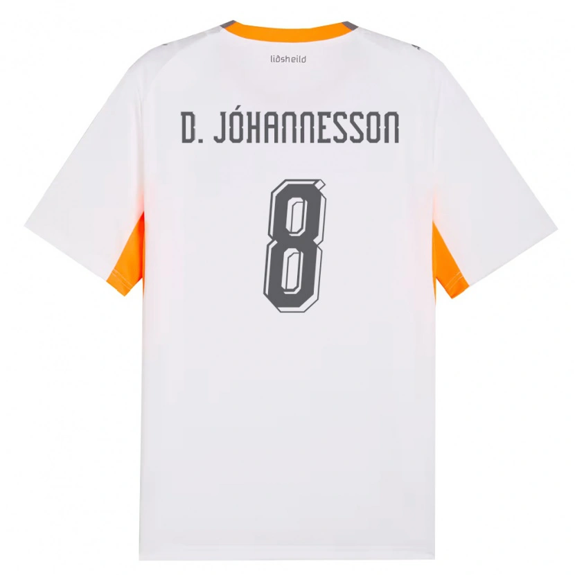 Danxenキッズアイスランドダニエル・インギ・ヨハンネソン#8白 オレンジ 灰アウェイシャツ26-28ジャージーユニフォーム
