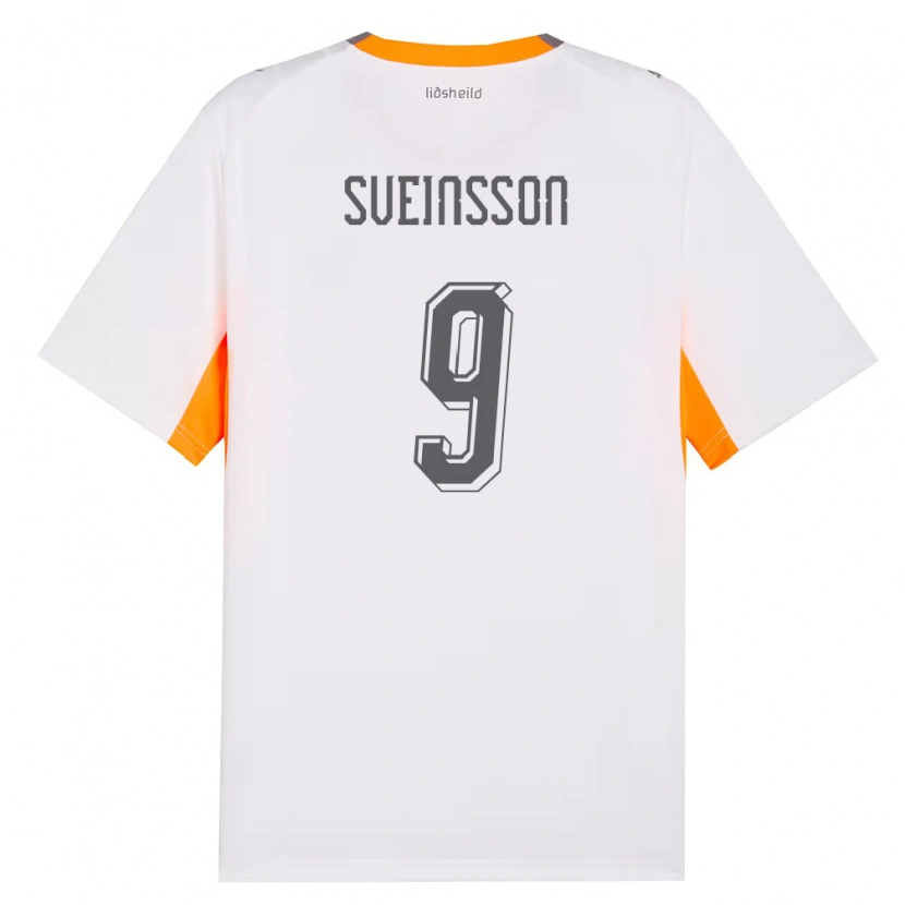 DanxenキッズアイスランドRúnar Dadi Vatsndal Sveinsson#9白 オレンジ 灰アウェイシャツ26-28ジャージーユニフォーム