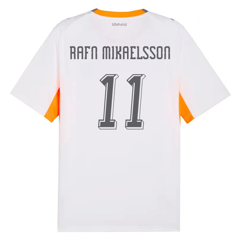 DanxenキッズアイスランドHilmir Rafn Mikaelsson#11白 オレンジ 灰アウェイシャツ26-28ジャージーユニフォーム