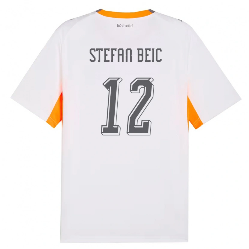 DanxenキッズアイスランドDuro Stefan Beic#12白 オレンジ 灰アウェイシャツ26-28ジャージーユニフォーム