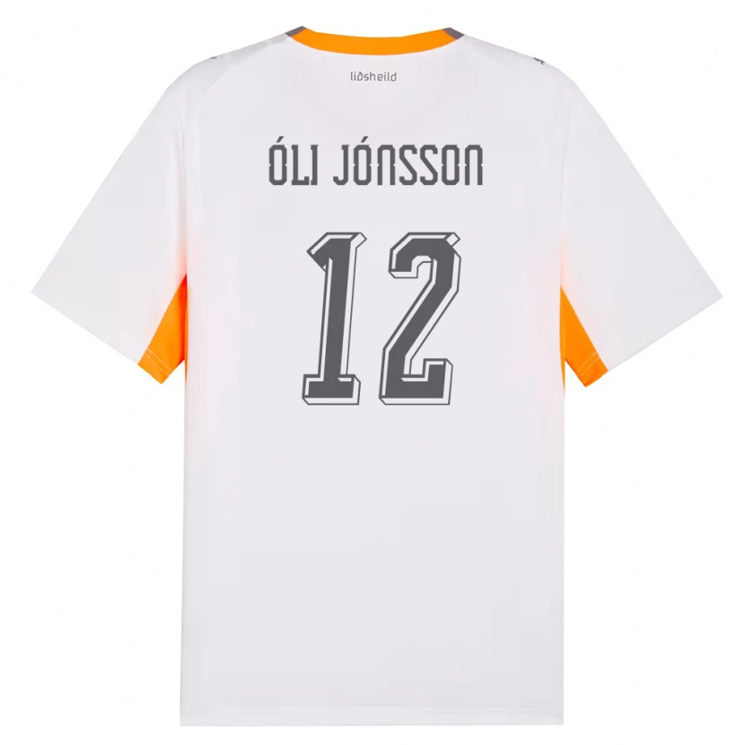 DanxenキッズアイスランドHaukur Óli Jónsson#12白 オレンジ 灰アウェイシャツ26-28ジャージーユニフォーム
