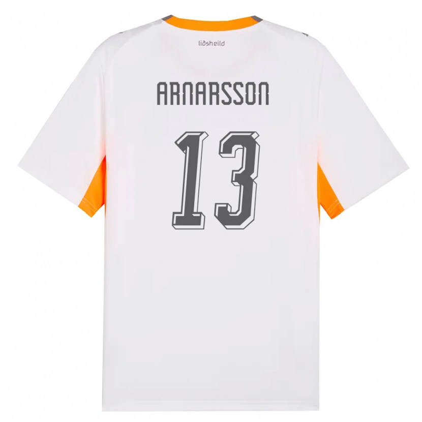 DanxenキッズアイスランドÁsbjörn Líndal Arnarsson#13白 オレンジ 灰アウェイシャツ26-28ジャージーユニフォーム