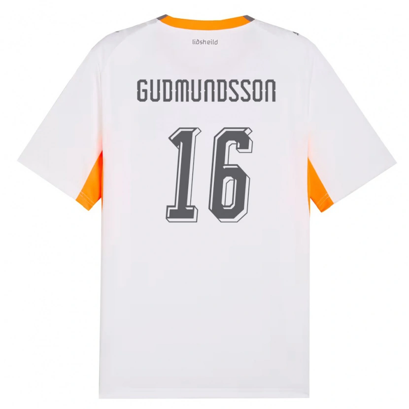 DanxenキッズアイスランドJón Breki Gudmundsson#16白 オレンジ 灰アウェイシャツ26-28ジャージーユニフォーム