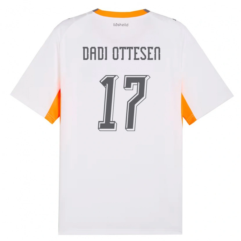 DanxenキッズアイスランドMagnus Dadi Ottesen#17白 オレンジ 灰アウェイシャツ26-28ジャージーユニフォーム