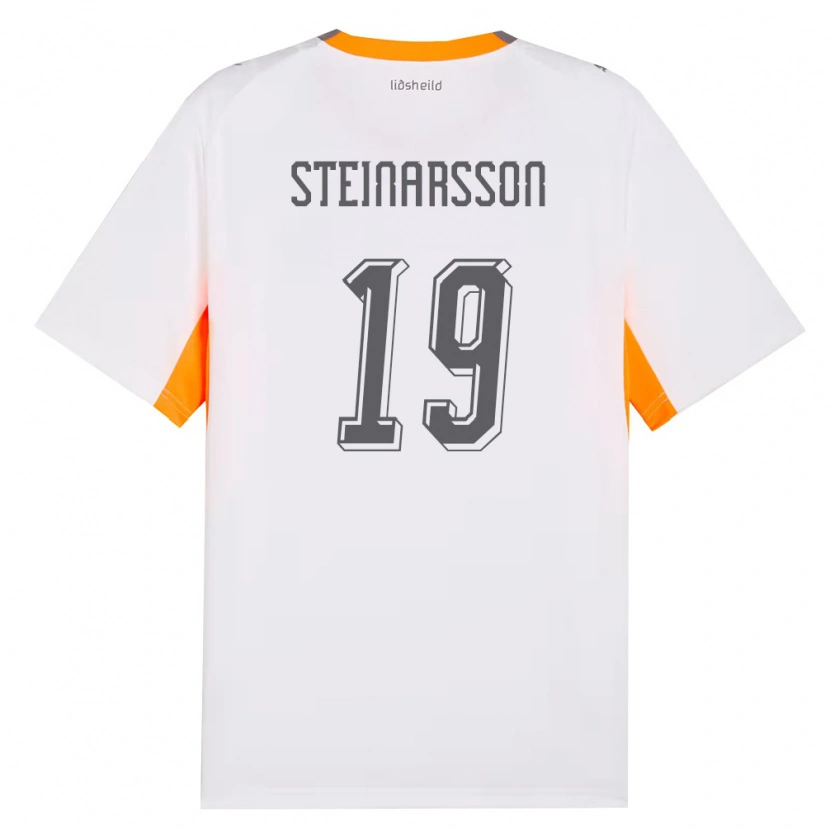 DanxenキッズアイスランドÁsgeir Steinn Steinarsson#19白 オレンジ 灰アウェイシャツ26-28ジャージーユニフォーム