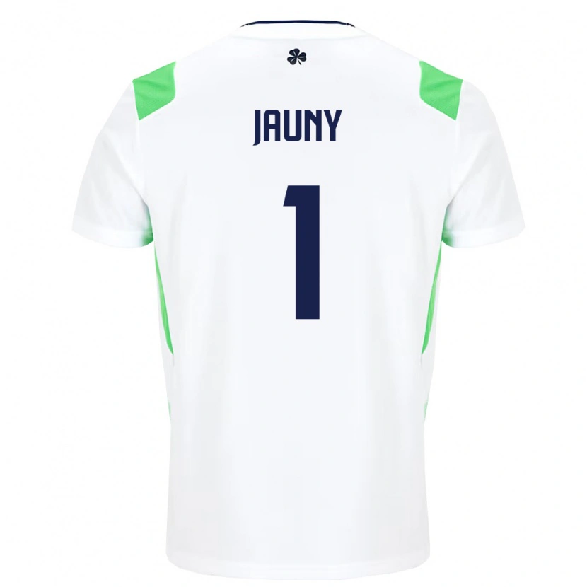 Danxenキッズアイルランド島Noah Jauny#1白 ライトグリーンアウェイシャツ26-28ジャージーユニフォーム