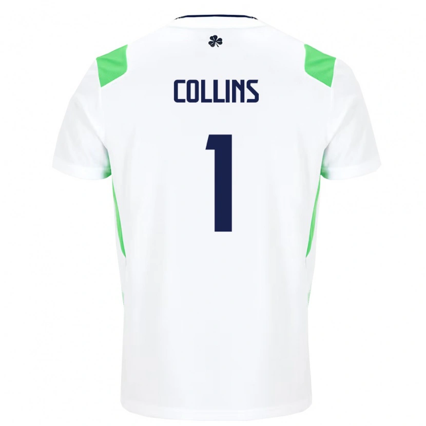 Danxenキッズアイルランド島Joe Collins#1白 ライトグリーンアウェイシャツ26-28ジャージーユニフォーム