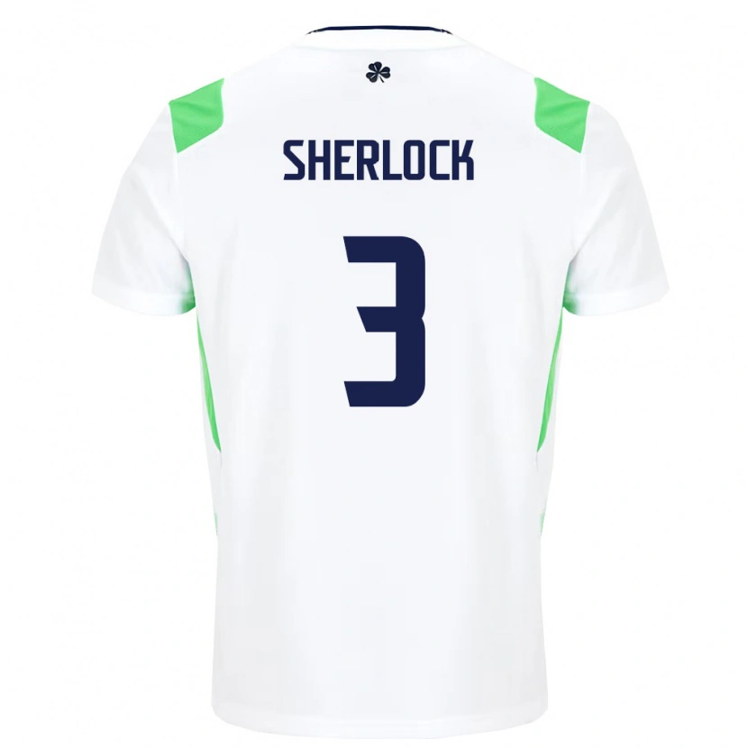 Danxenキッズアイルランド島Finn Sherlock#3白 ライトグリーンアウェイシャツ26-28ジャージーユニフォーム