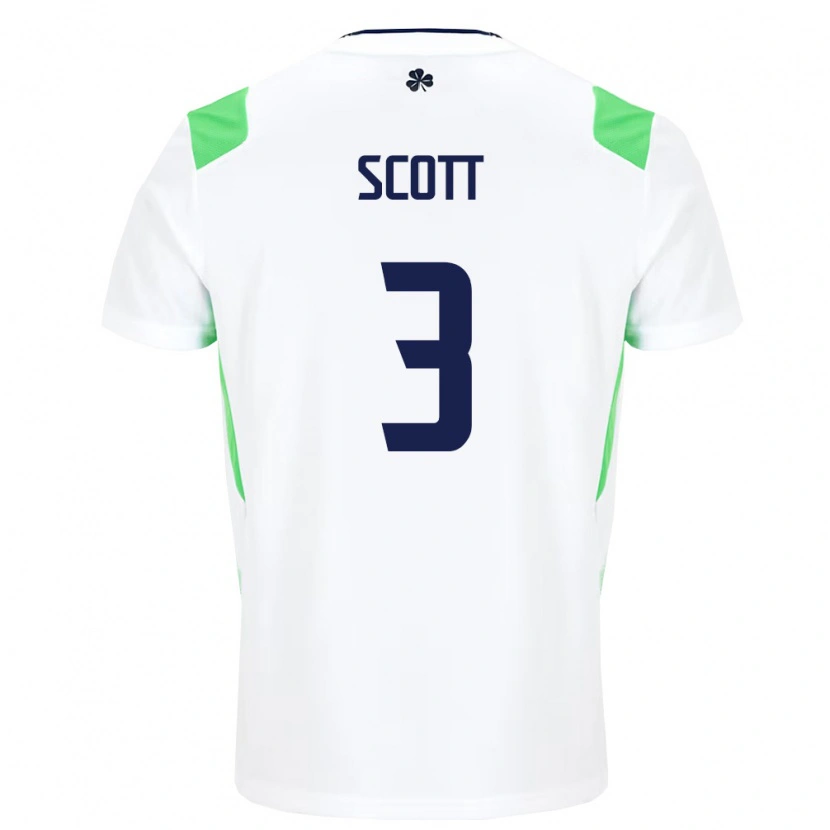 Danxenキッズアイルランド島Harriet Scott#3白 ライトグリーンアウェイシャツ26-28ジャージーユニフォーム