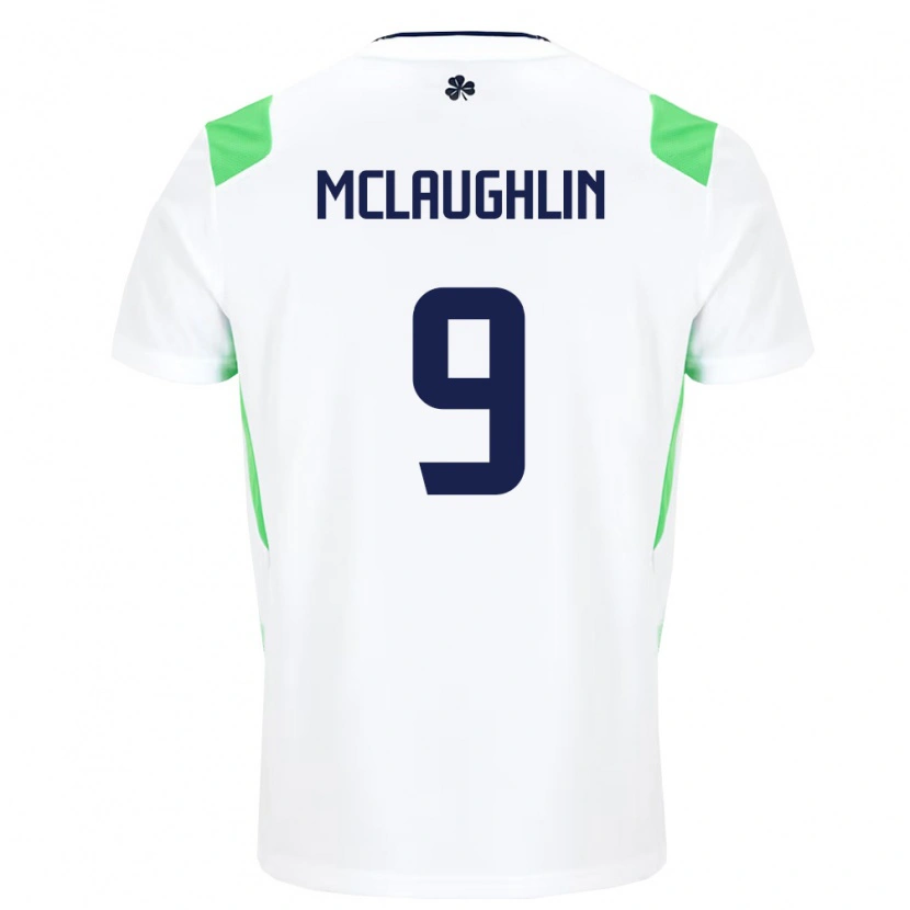 Danxenキッズアイルランド島Erin Mclaughlin#9白 ライトグリーンアウェイシャツ26-28ジャージーユニフォーム