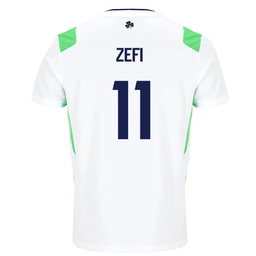 Danxenキッズアイルランド島ケビン・ゼフィ#11白 ライトグリーンアウェイシャツ26-28ジャージーユニフォーム