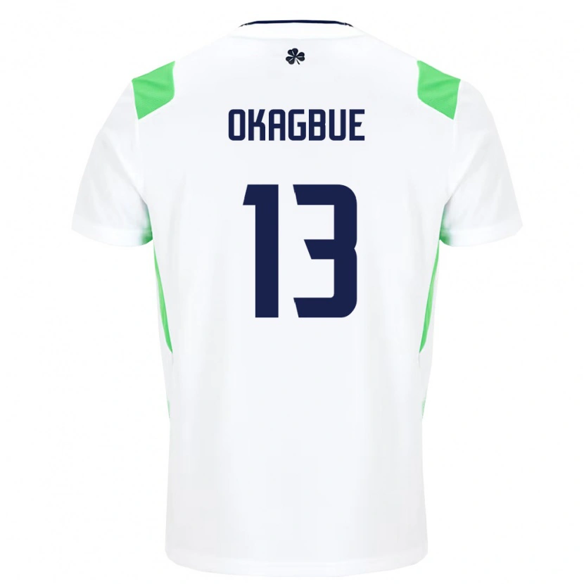 Danxenキッズアイルランド島デイビット・オカグブー#13白 ライトグリーンアウェイシャツ26-28ジャージーユニフォーム