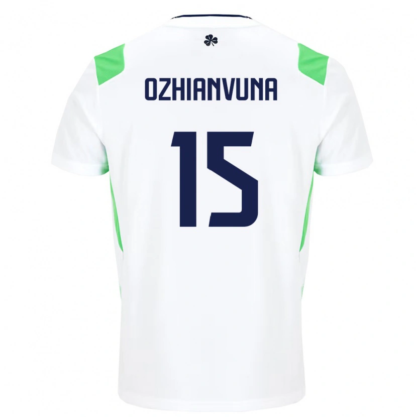 Danxenキッズアイルランド島Victor Ozhianvuna#15白 ライトグリーンアウェイシャツ26-28ジャージーユニフォーム