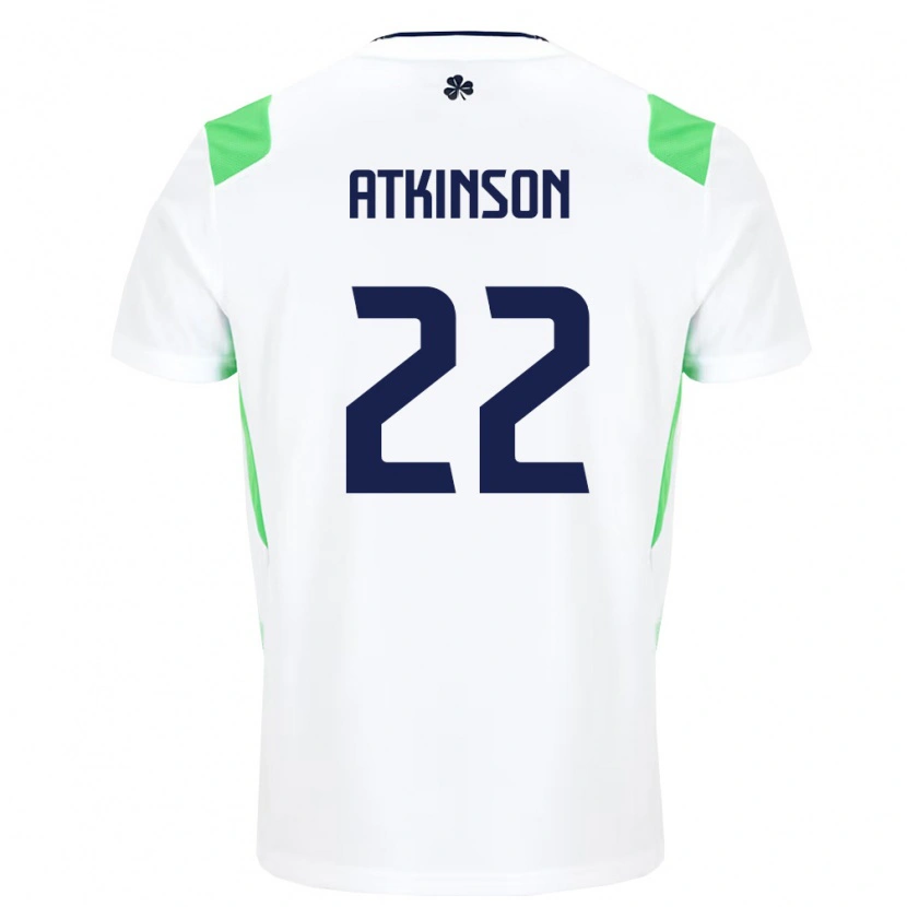 Danxenキッズアイルランド島Isibeal Atkinson#22白 ライトグリーンアウェイシャツ26-28ジャージーユニフォーム
