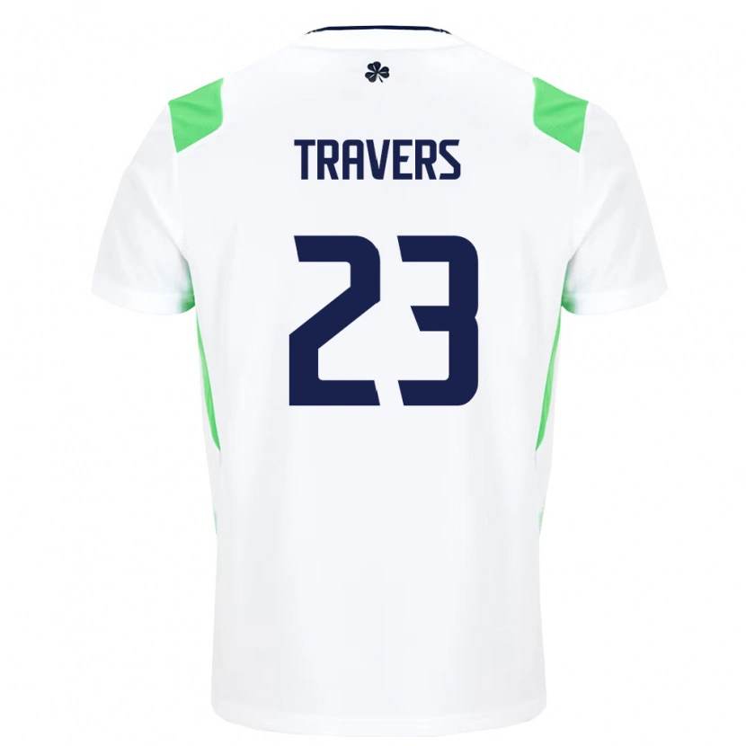 Danxenキッズアイルランド島マーク・トラヴァース#23白 ライトグリーンアウェイシャツ26-28ジャージーユニフォーム