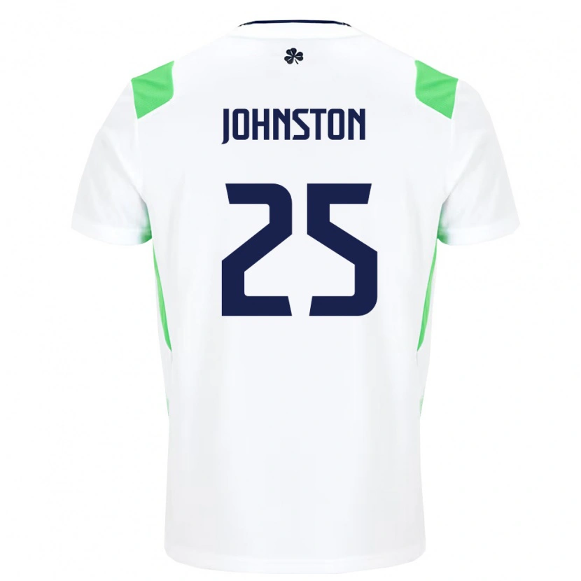 Danxenキッズアイルランド島マイケル・ジョンストン#25白 ライトグリーンアウェイシャツ26-28ジャージーユニフォーム
