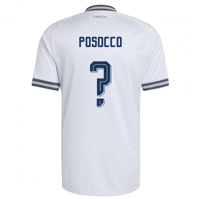 DanxenキッズイタリアAlessandro Posocco#0オフホワイト 紺 金アウェイシャツ26-28ジャージーユニフォーム