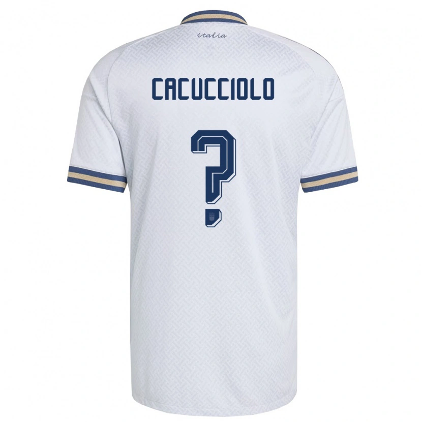 DanxenキッズイタリアGiulio Cacucciolo#0オフホワイト 紺 金アウェイシャツ26-28ジャージーユニフォーム