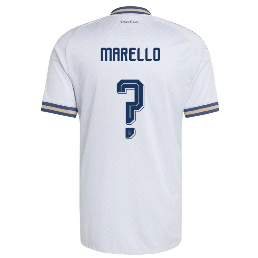DanxenキッズイタリアMattia Marello#0オフホワイト 紺 金アウェイシャツ26-28ジャージーユニフォーム