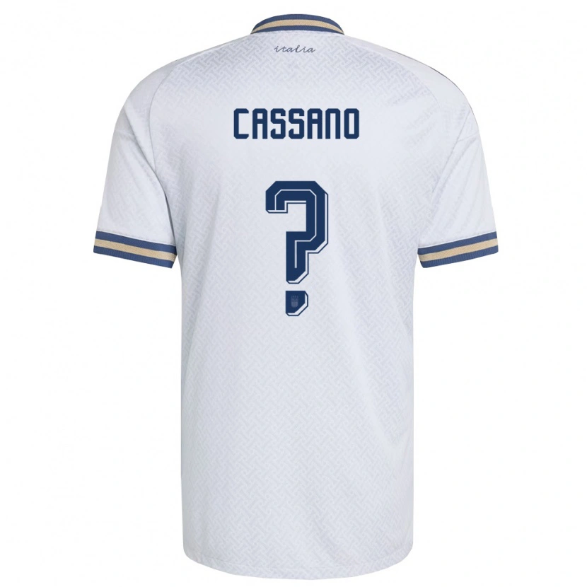 Danxenキッズイタリアクラウディオ・カッサーノ#0オフホワイト 紺 金アウェイシャツ26-28ジャージーユニフォーム