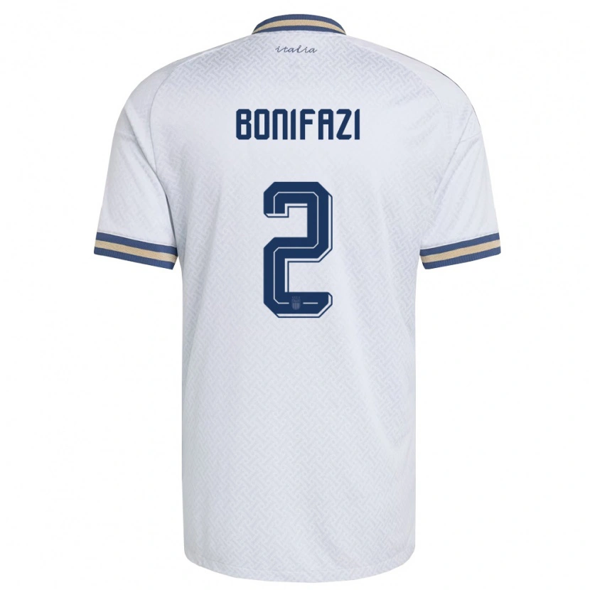 DanxenキッズイタリアGiampaolo Bonifazi#2オフホワイト 紺 金アウェイシャツ26-28ジャージーユニフォーム