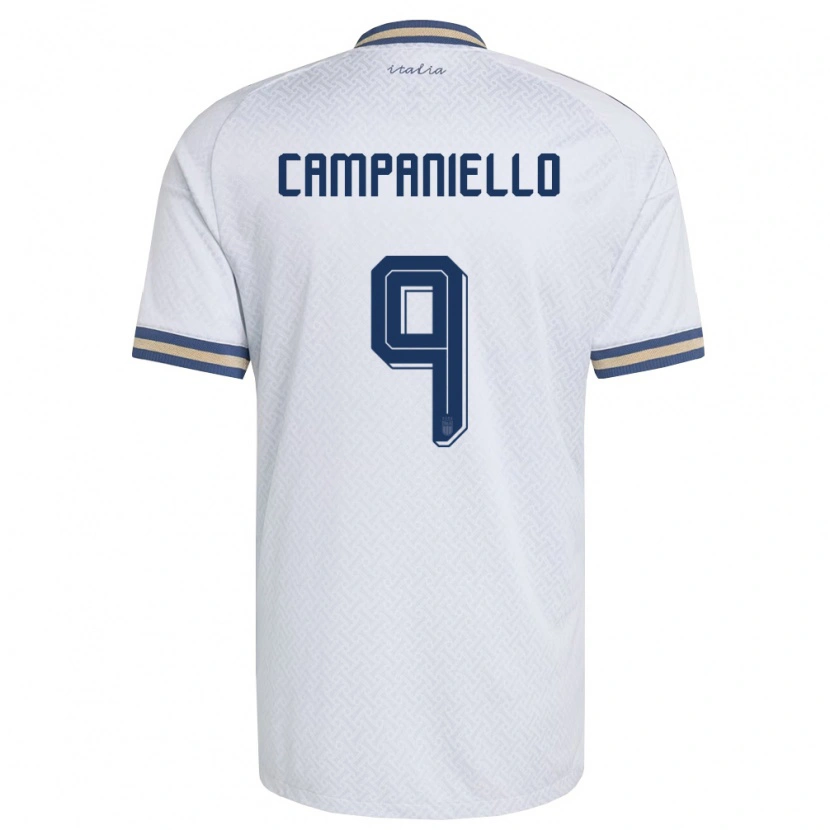 DanxenキッズイタリアThomas Campaniello#9オフホワイト 紺 金アウェイシャツ26-28ジャージーユニフォーム