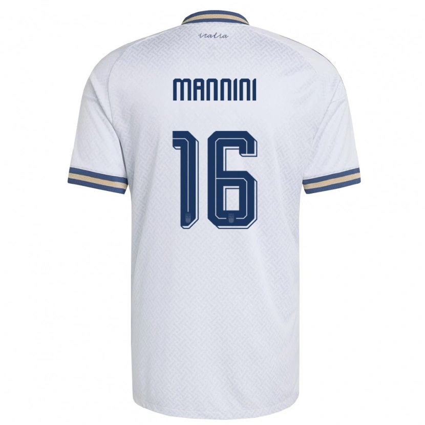 Danxenキッズイタリアマッティア・マンニーニ#16オフホワイト 紺 金アウェイシャツ26-28ジャージーユニフォーム