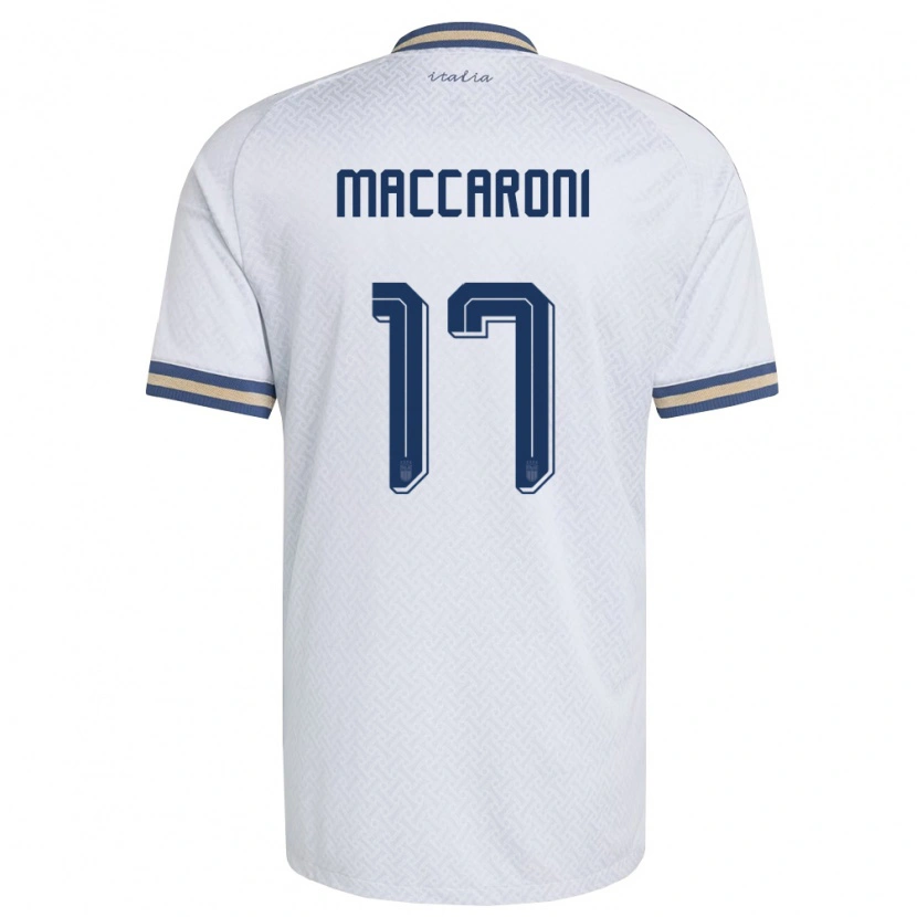 DanxenキッズイタリアValerio Maccaroni#17オフホワイト 紺 金アウェイシャツ26-28ジャージーユニフォーム