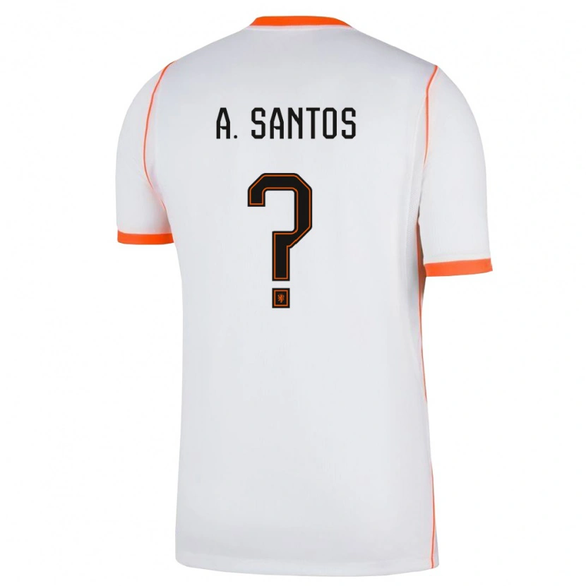 DanxenキッズオランダAdam Daniel Dos Santos#0白 オレンジアウェイシャツ26-28ジャージーユニフォーム