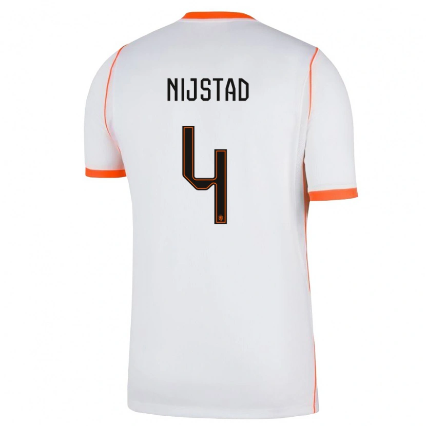 DanxenキッズオランダRuud Nijstad#4白 オレンジアウェイシャツ26-28ジャージーユニフォーム