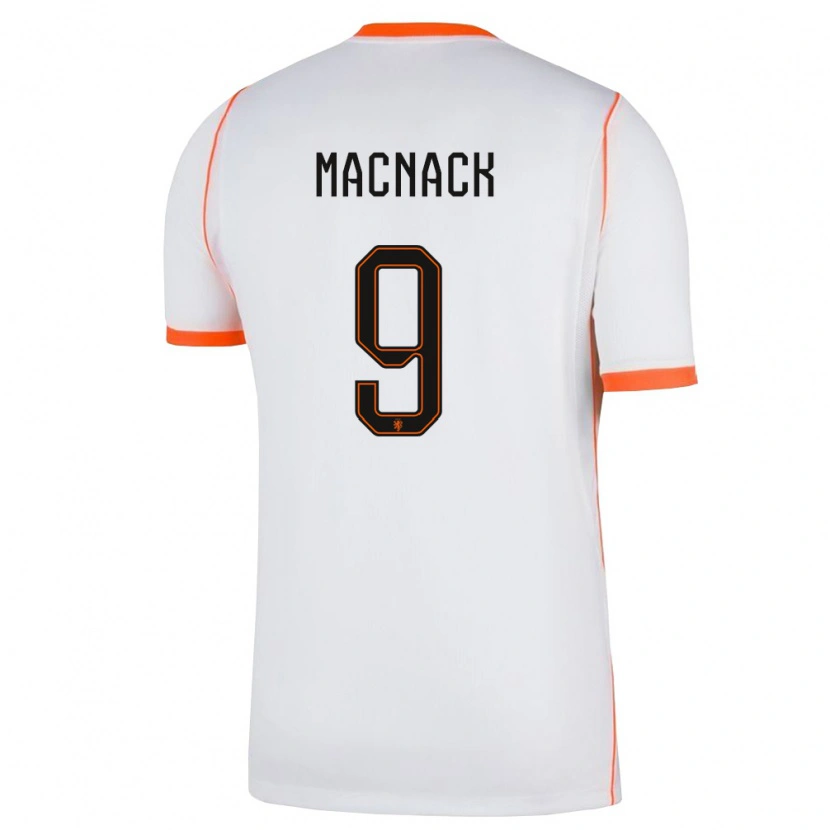 DanxenキッズオランダJenairo Macnack#9白 オレンジアウェイシャツ26-28ジャージーユニフォーム