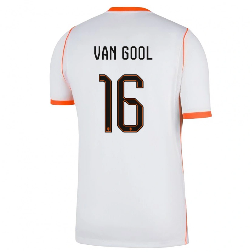 DanxenキッズオランダSydney Van Gool#16白 オレンジアウェイシャツ26-28ジャージーユニフォーム