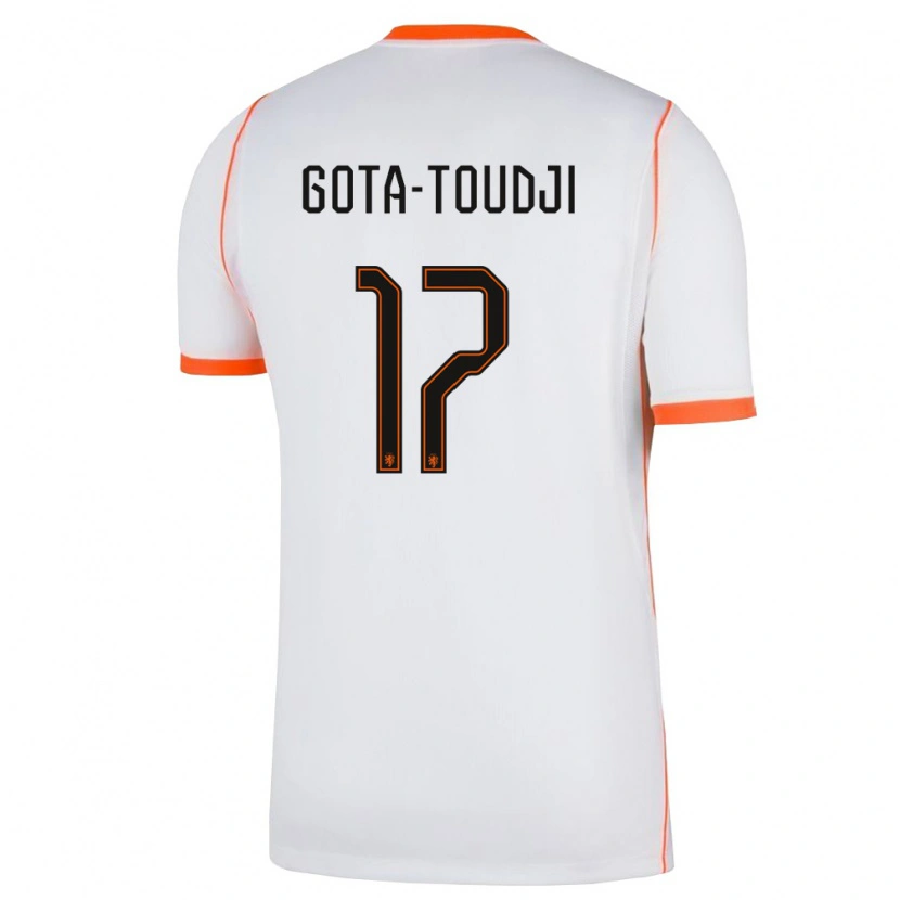DanxenキッズオランダMawulom Gota-Toudji#17白 オレンジアウェイシャツ26-28ジャージーユニフォーム