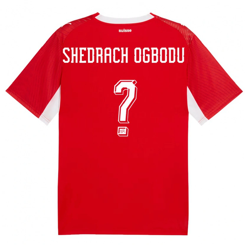 DanxenメンズスイスShedrach Ogbodu#0赤 白ホームシャツ26-28ジャージーユニフォーム