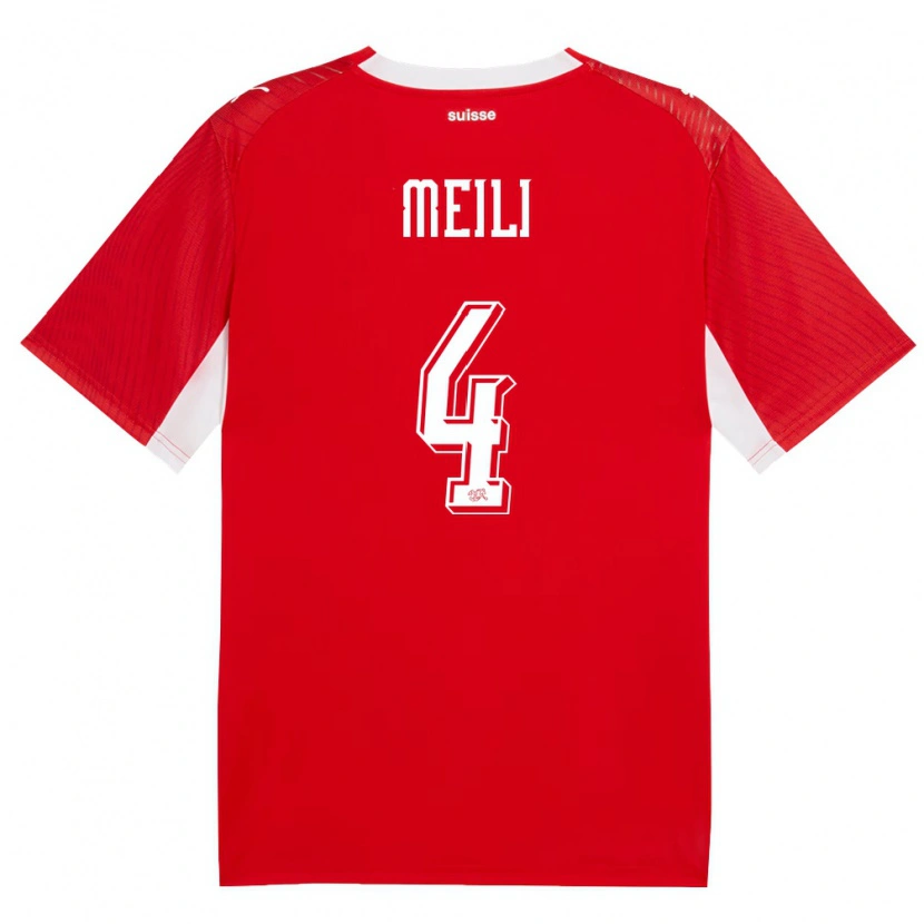 DanxenメンズスイスEzequiel Meili#4赤 白ホームシャツ26-28ジャージーユニフォーム