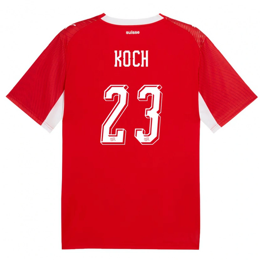 DanxenメンズスイスCédric Koch#23赤 白ホームシャツ26-28ジャージーユニフォーム