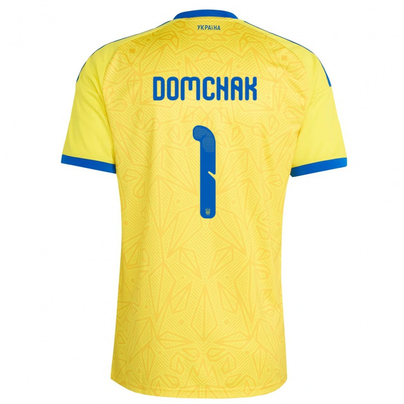 DanxenメンズウクライナNazar Domchak#1黄 青ホームシャツ26-28ジャージーユニフォーム