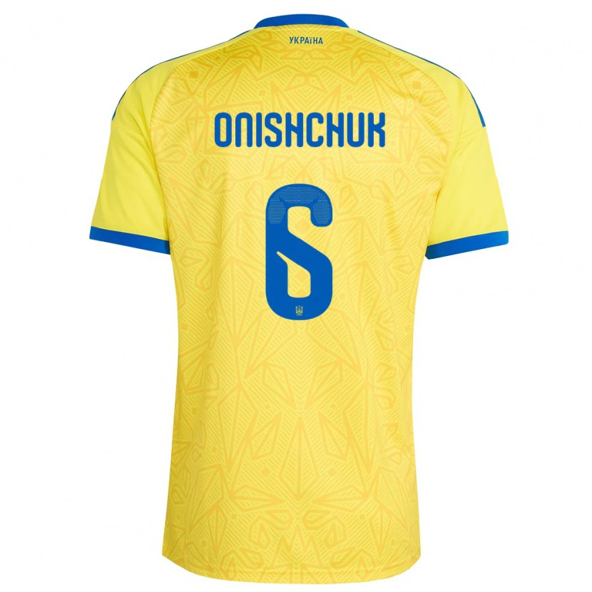 DanxenメンズウクライナYegor Onishchuk#6黄 青ホームシャツ26-28ジャージーユニフォーム