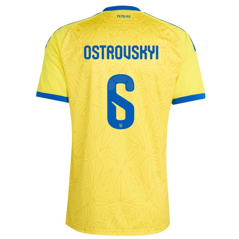 DanxenメンズウクライナIlya Ostrovskyi#6黄 青ホームシャツ26-28ジャージーユニフォーム