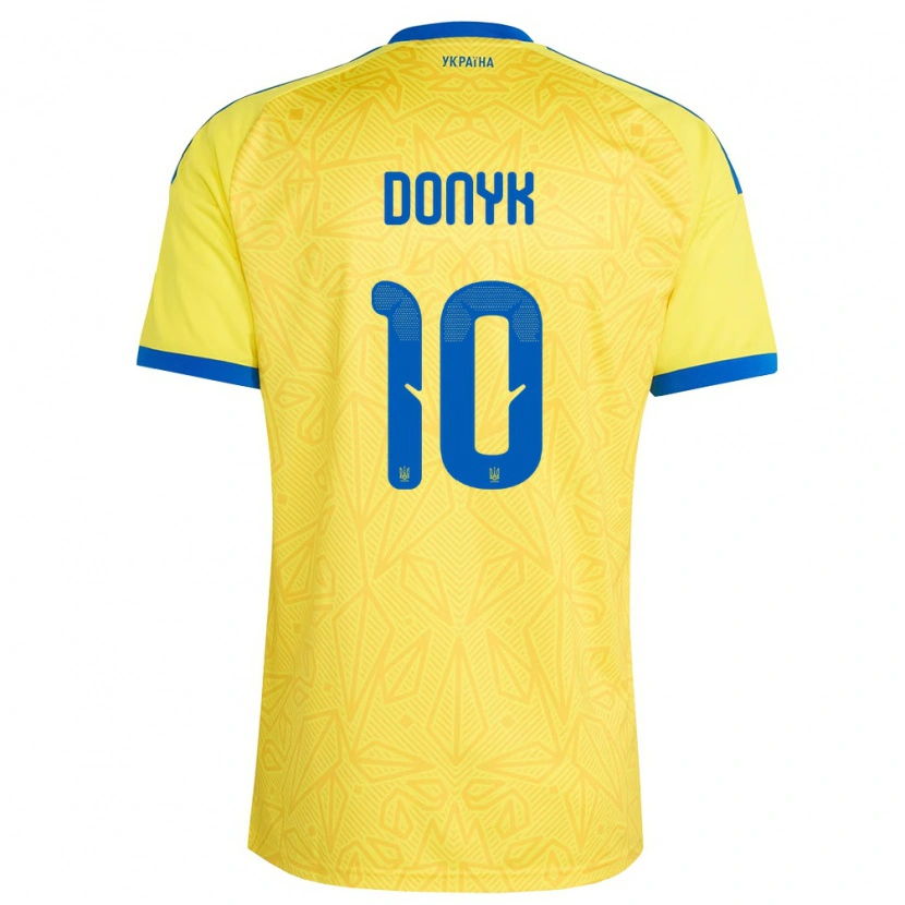 DanxenメンズウクライナMyroslav Donyk#10黄 青ホームシャツ26-28ジャージーユニフォーム