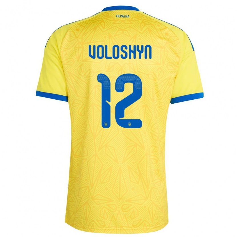 DanxenメンズウクライナIlya Voloshyn#12黄 青ホームシャツ26-28ジャージーユニフォーム