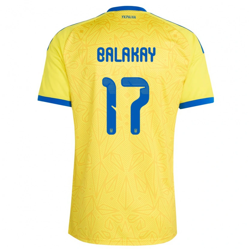 DanxenメンズウクライナOleksandr Balakay#17黄 青ホームシャツ26-28ジャージーユニフォーム