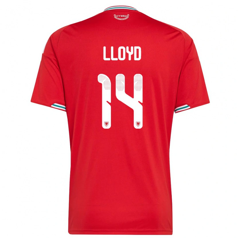 DanxenメンズウェールズOliver Lloyd#14赤 白 緑ホームシャツ26-28ジャージーユニフォーム