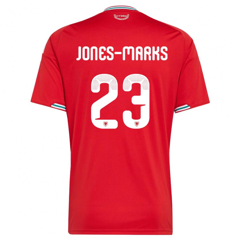 DanxenメンズウェールズSonnie Jones-Marks#23赤 白 緑ホームシャツ26-28ジャージーユニフォーム