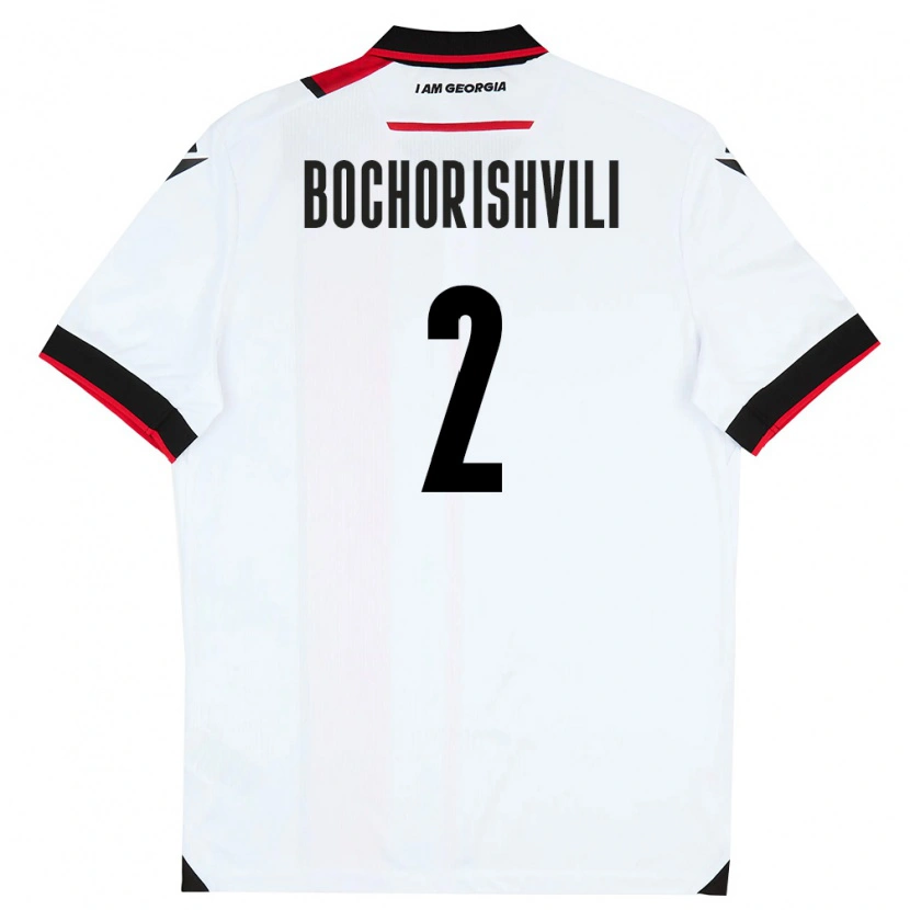 DanxenメンズジョージアNikoloz Bochorishvili#2白 黒 赤ホームシャツ26-28ジャージーユニフォーム