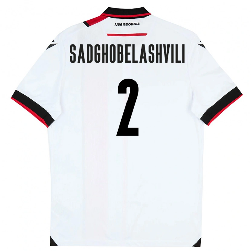 DanxenメンズジョージアGela Sadghobelashvili#2白 黒 赤ホームシャツ26-28ジャージーユニフォーム